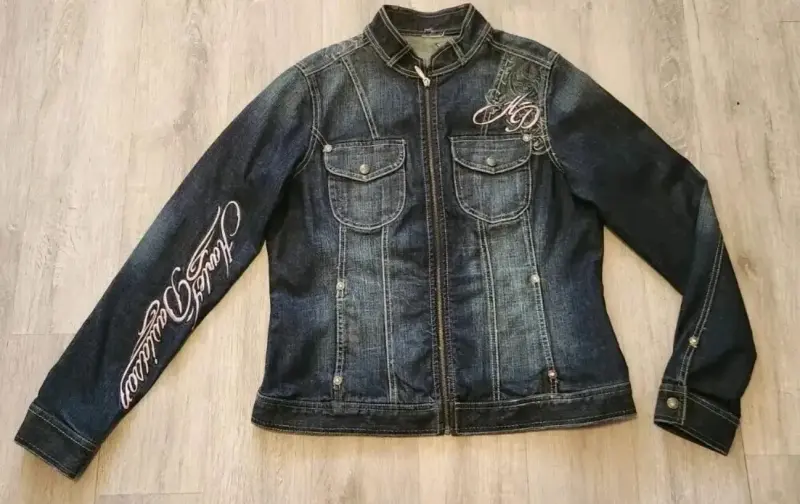 Chaqueta mezclilla bordada Harley Davidson mujer - 1