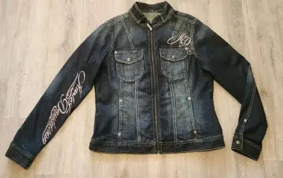 Chaqueta mezclilla bordada Harley Davidson mujer - miniatura 1