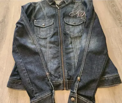Chaqueta mezclilla bordada Harley Davidson mujer - miniatura 2