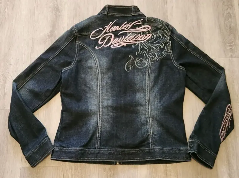 Chaqueta mezclilla bordada Harley Davidson mujer - 4