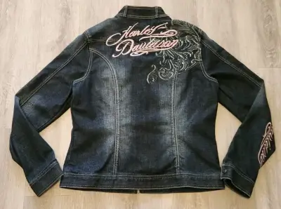 Chaqueta mezclilla bordada Harley Davidson mujer - miniatura 4