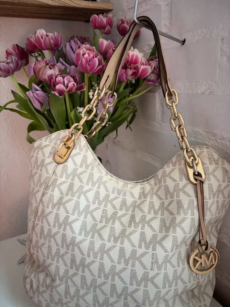 Bolso Michael Kors beige con logo - 2