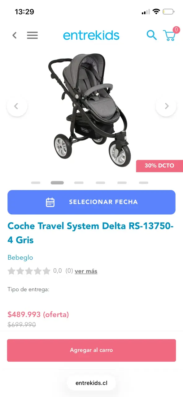 Coche de bebé bebeglo gris en buen estado - 5
