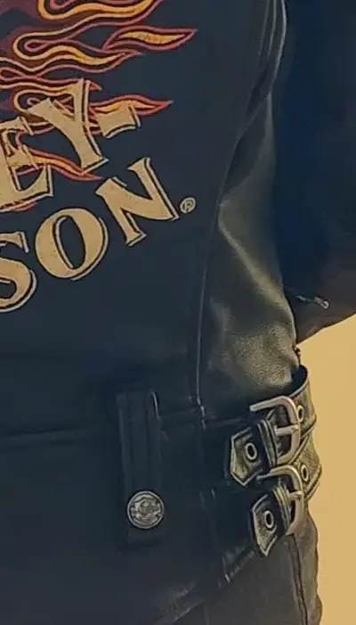 Chaqueta de cuero Harley Davidson bordada talla M - miniatura 4