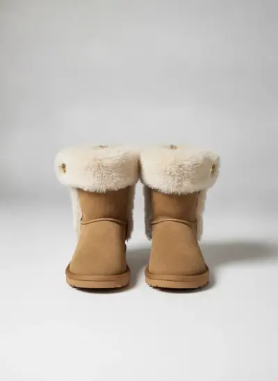 Botas de invierno con forro de lana beige - miniatura 1