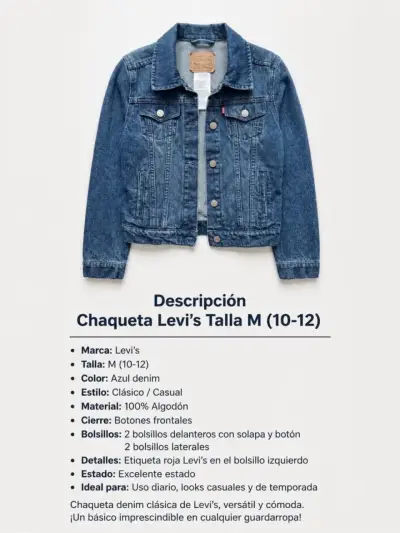 Chaqueta Levi's azul denim talla M - miniatura 1