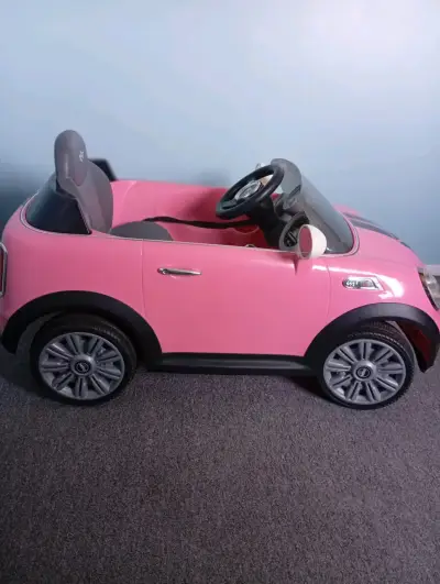 Auto eléctrico infantil Mini Cooper rosa - miniatura 1