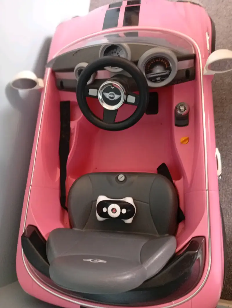 Auto eléctrico infantil Mini Cooper rosa - 3