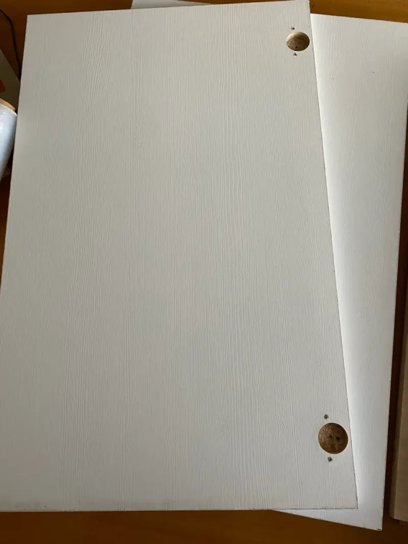 Puertas de melamina blanca textura madera 72x45 - 3
