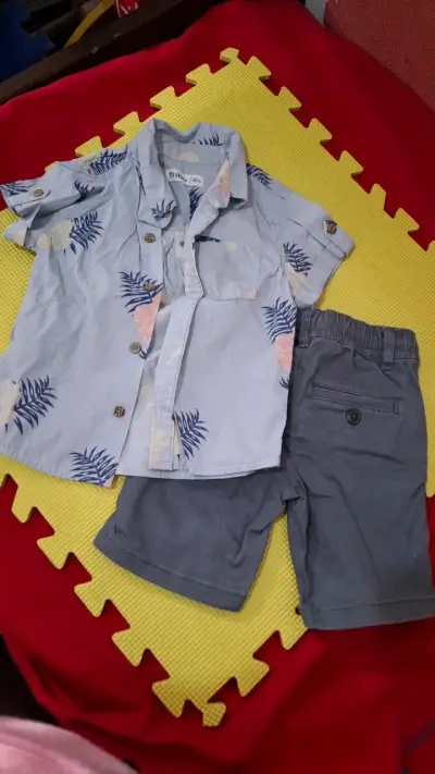 Conjunto infantil camisa y bermudas 36 meses - miniatura 2