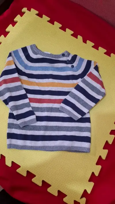 Conjunto de chalecos para niños a rayas y liso - miniatura 3