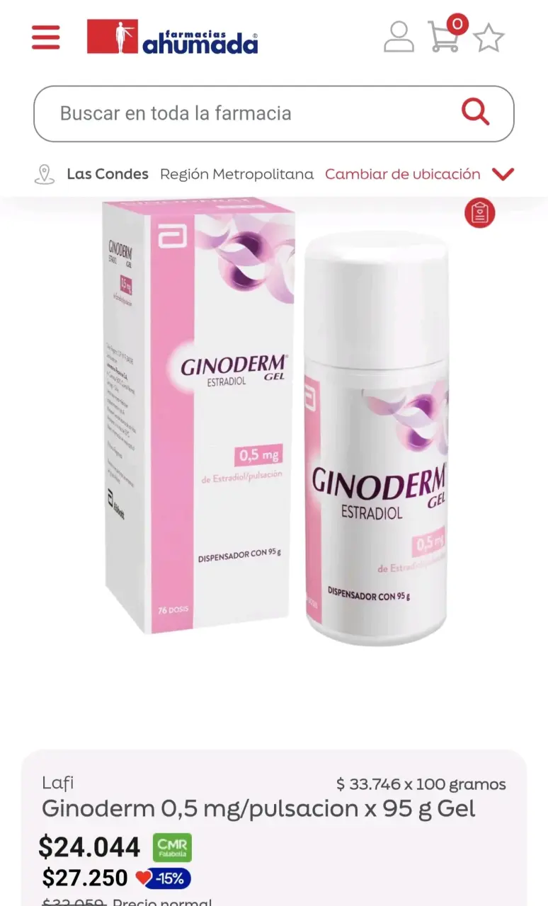 Gel Ginoderm Estradiol 0,5 mg 95g