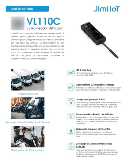 terminal de rastreo vehicular JimiIoT VL110C LTE. - miniatura 4