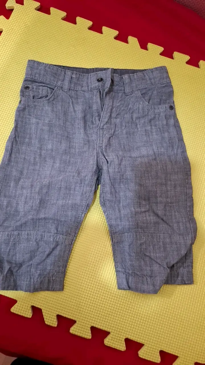 Bermudas de mezclilla azul para hombre - 1