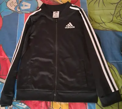 Chaqueta deportiva Adidas negra con franjas - miniatura 1