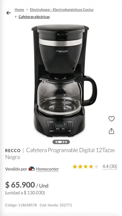 Cafetera eléctrica Recco 12 tazas - miniatura 2
