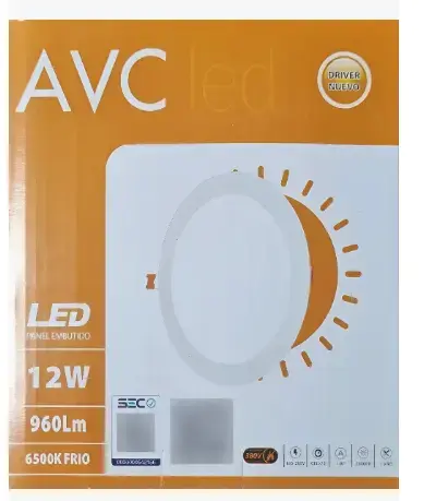Panel LED embutido AVC 12W 6500K - 1