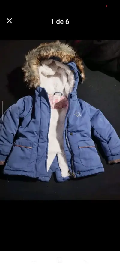Chaqueta infantil rosada con capucha - miniatura 2