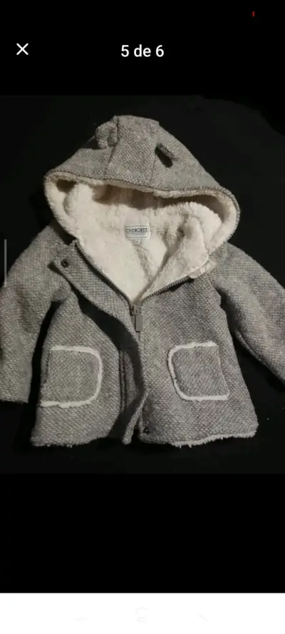 Chaqueta infantil rosada con capucha - miniatura 3