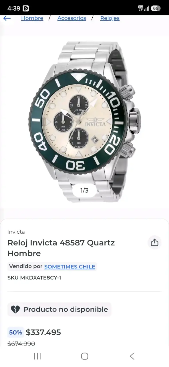 Reloj Invicta Pro Diver cronógrafo acero inoxidable - 6