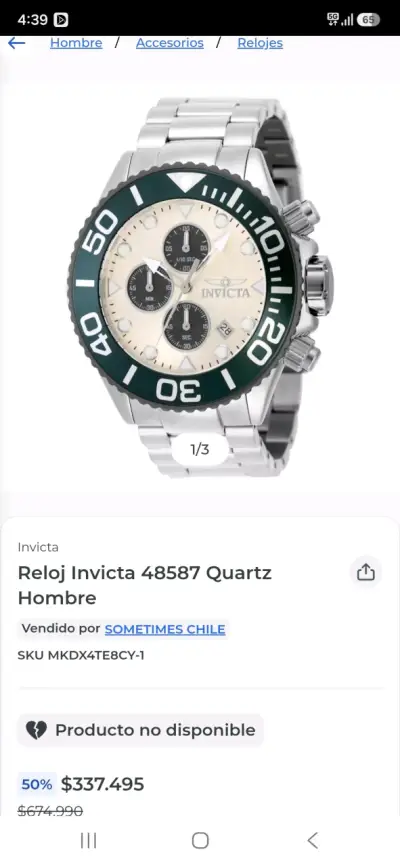 Reloj Invicta Pro Diver cronógrafo acero inoxidable - miniatura 6