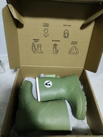 Botas de lluvia verdes impermeables para niños/as - miniatura 1