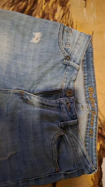 Jeans azules BluGirl con diseño desgastado - miniatura 1