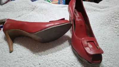 Zapatos de tacón rojo Praga de cuero - miniatura 1