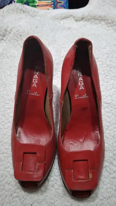 Zapatos de tacón rojo Praga de cuero - miniatura 2