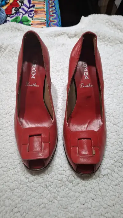 Zapatos de tacón rojo Praga de cuero - miniatura 4