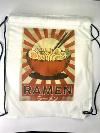 Mochila saco con diseño de onigiri y gato - miniatura 2