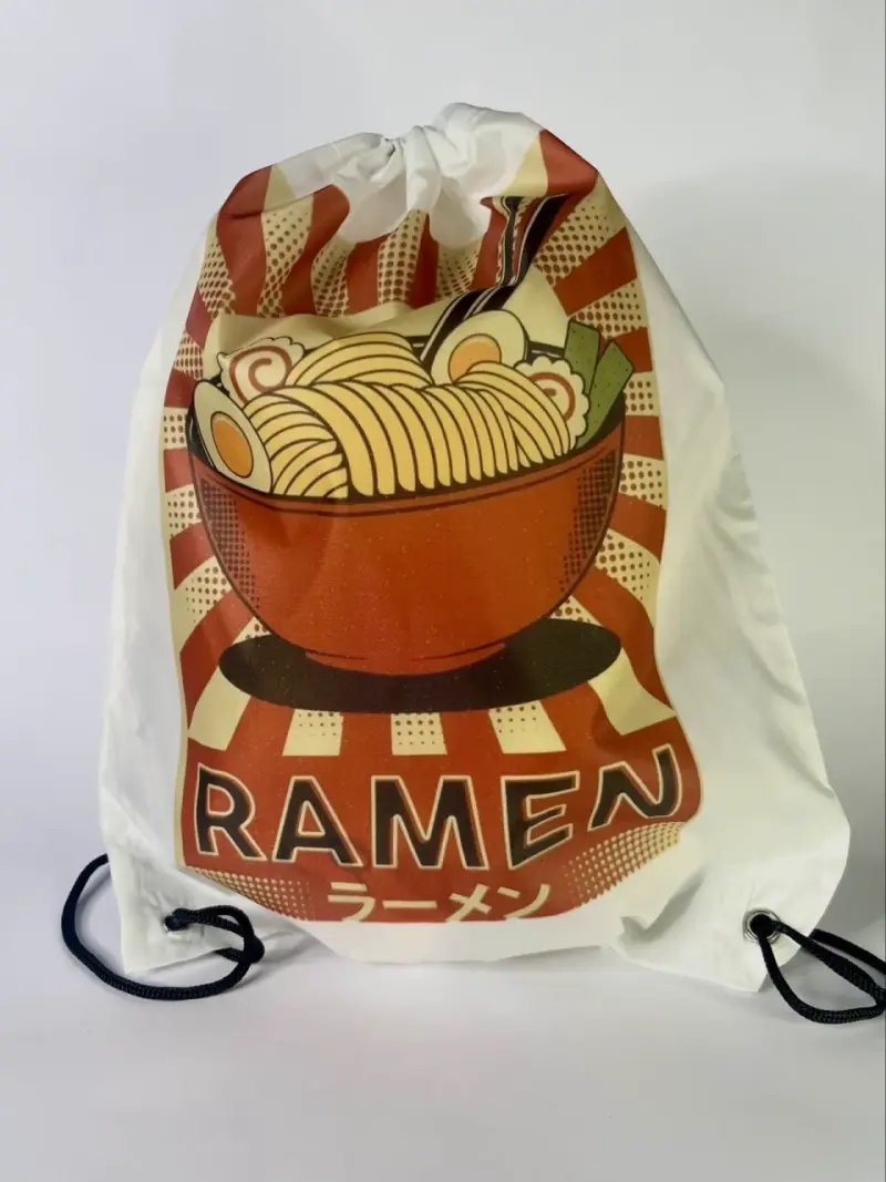 Mochila saco con diseño de onigiri y gato - 3