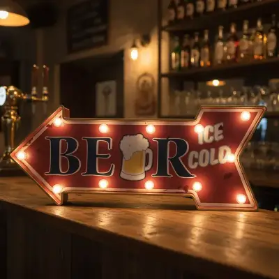 Letrero vintage de cerveza con luces - miniatura 6