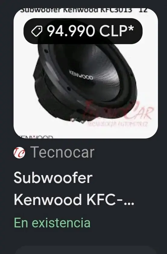Subwoofer Kenwood KFC-W1012800W 12" - 2
