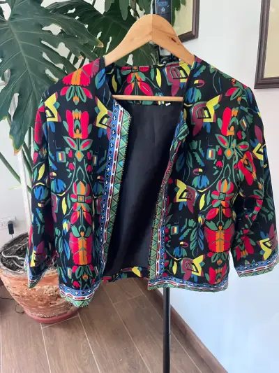 Chaqueta estampada floral colorida mujer - miniatura 2