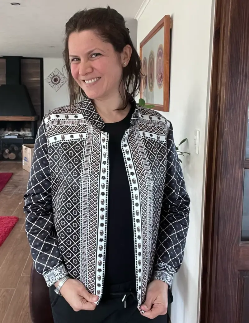 Chaqueta estampada en blanco y negro - 1