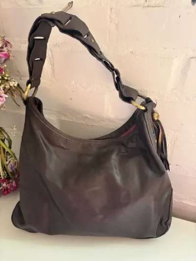 Bolso  marrón con asa trenzada - miniatura 3