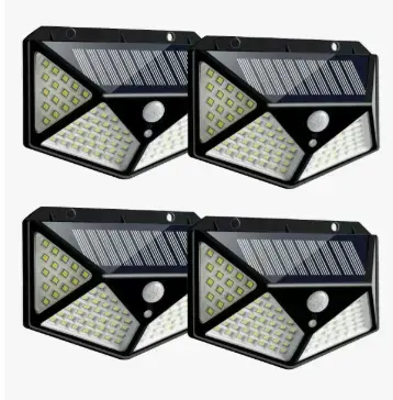 Set 4 luces solares 100 LED con sensor de movimien - 1