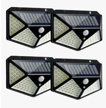 Set 4 luces solares 100 LED con sensor de movimien - miniatura 1