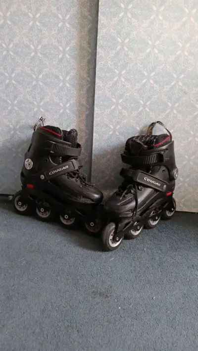 Patines en línea Cougar negros ajustables - miniatura 1