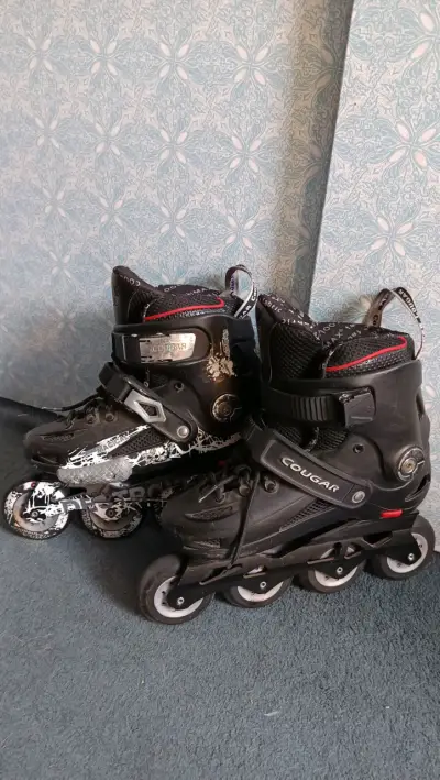 Patines en línea Cougar negros ajustables - miniatura 3