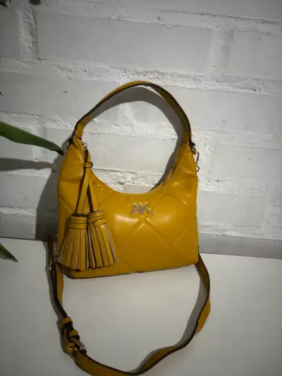 Bolso amarillo AK con flecos - miniatura 1
