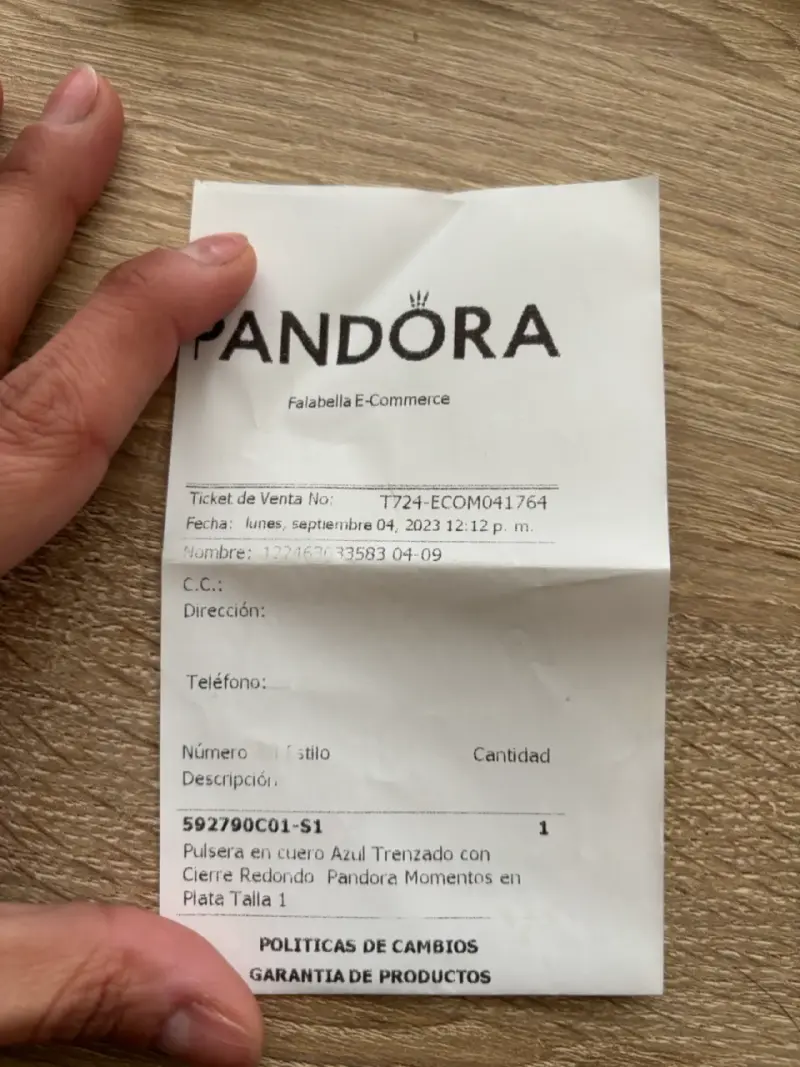 Pulsera Pandora de cuero azul con cierre plateado - 4