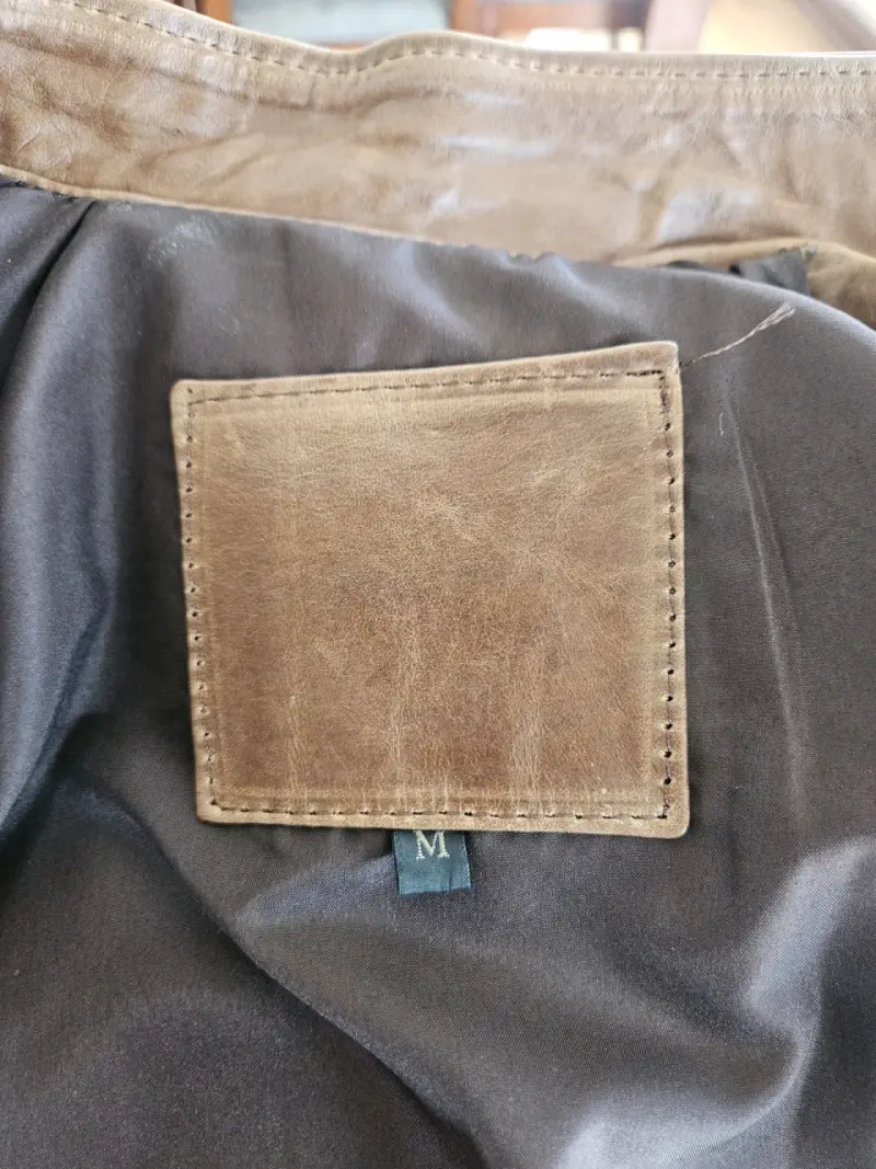Abrigo de cuero marrón para mujer - 3