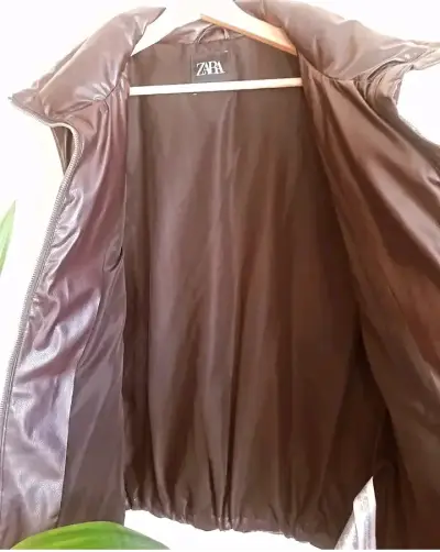 Chaleco acolchado marrón Zara para mujer - miniatura 4