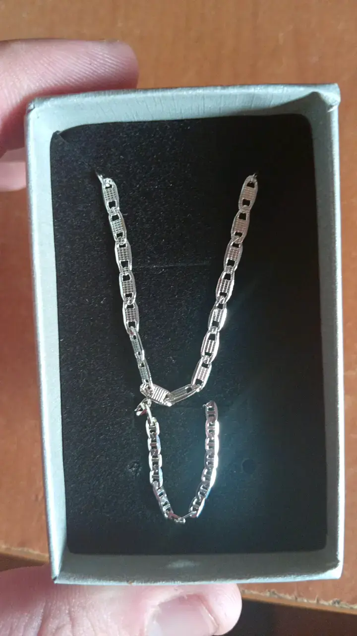 Cadena de plata elegante para hombre - 1