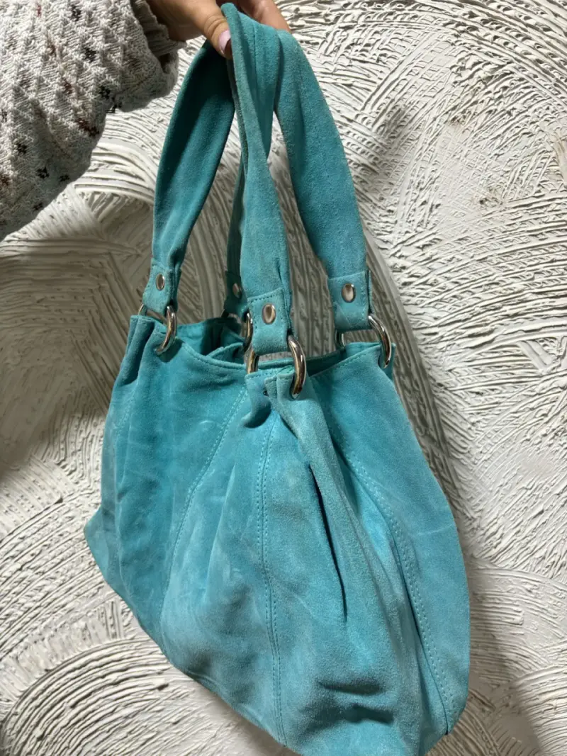 Bolso de gamuza azul turquesa - 1