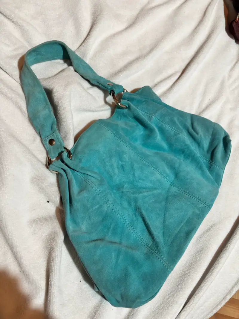 Bolso de gamuza azul turquesa - 3