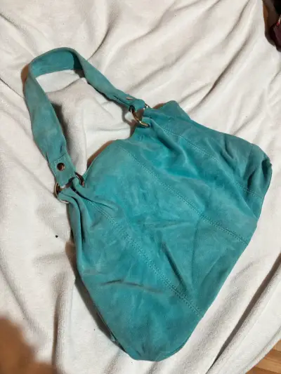 Bolso de gamuza azul turquesa - miniatura 3