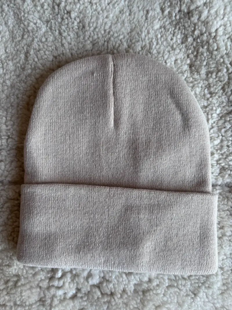 Gorro de lana Moncler beige con logo - 3